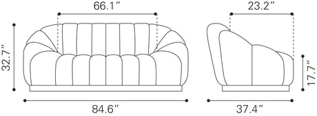 Bhutan Cream Sofa by Zuomod at Eve Furniture