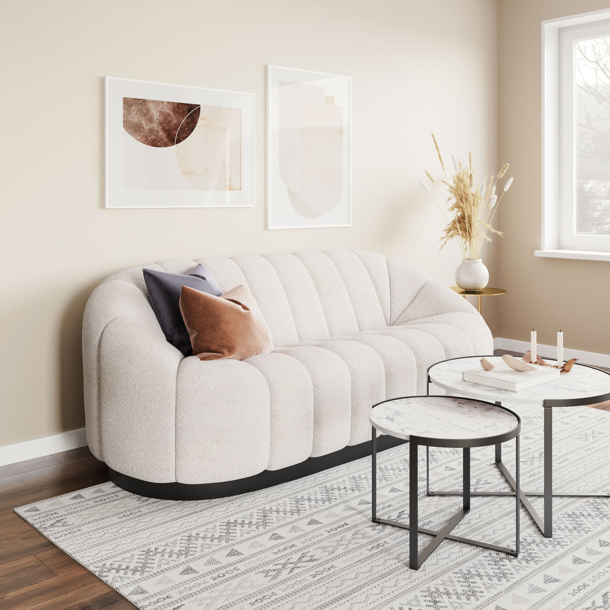 Bhutan Cream Sofa by Zuomod at Eve Furniture