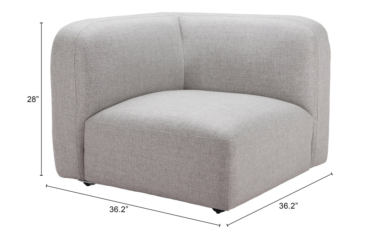 Biak Gray Corner Chair by Zuomod at Eve Furniture