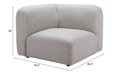 Biak Gray Corner Chair by Zuomod at Eve Furniture