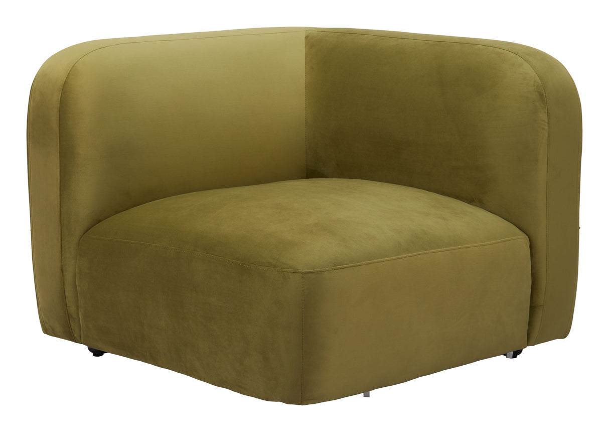 Biak Green Corner Chair by Zuomod at Eve Furniture