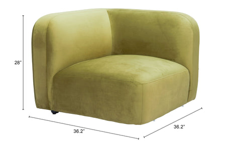 Biak Green Corner Chair by Zuomod at Eve Furniture