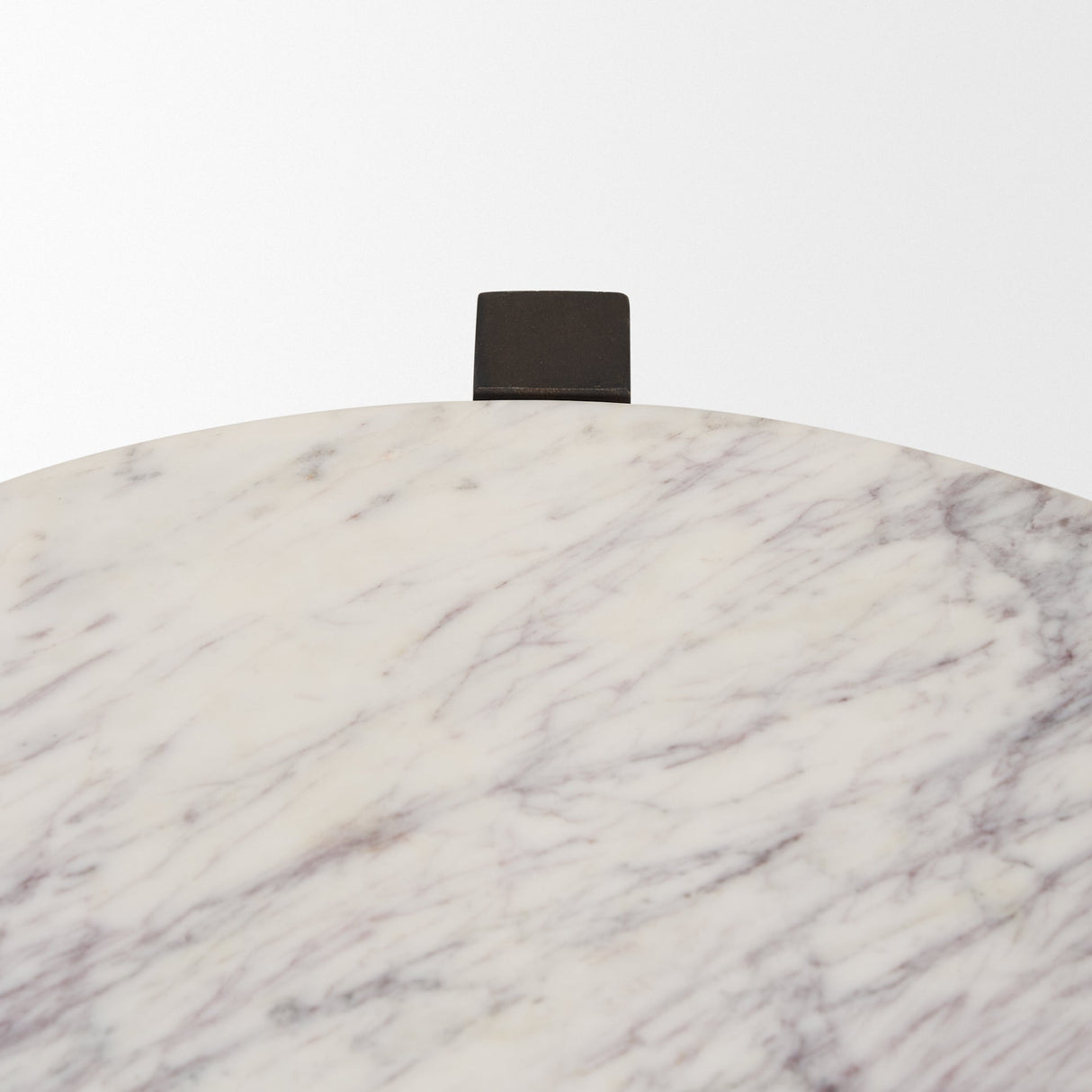 Bianca Dark Brown Wood w/ Marble Round Accent Table by Mercana at Eve Furniture