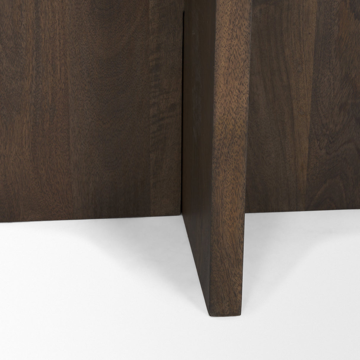 Bianca Dark Brown Wood w/ Marble Round Accent Table by Mercana at Eve Furniture