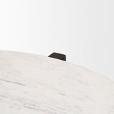 Bianca Dark Brown Wood w/ Marble Round Top Coffee Table by Mercana at Eve Furniture