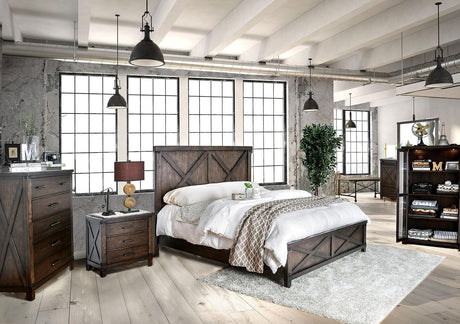 Bianca Dark Walnut King Bed by Furniture of America at Eve Furniture