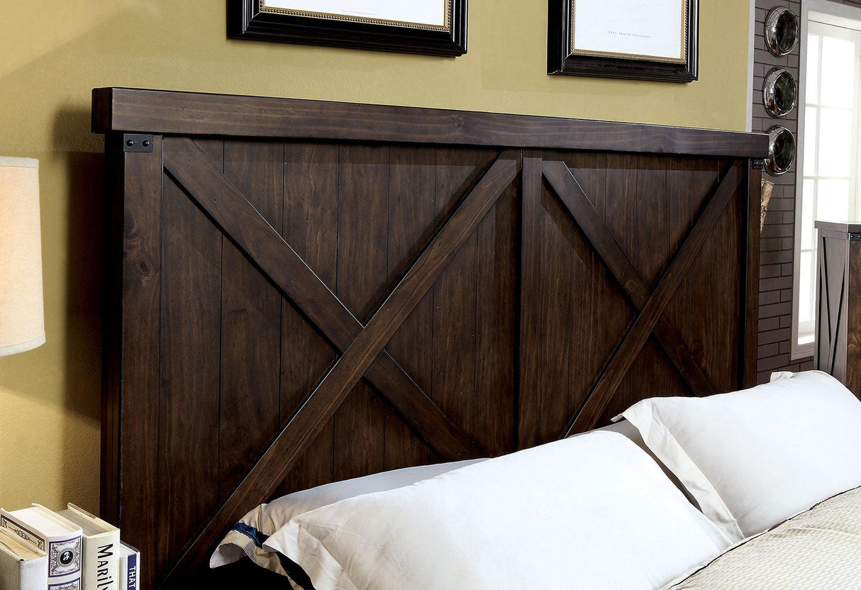 Bianca Dark Walnut King Bed by Furniture of America at Eve Furniture