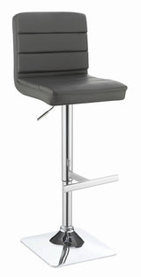 Bianca Gray/Chrome Upholstered Adjustable Bar Stools, Set of 2 by Coaster at Eve Furniture