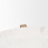 Bianca Light Brown Wood w/ Round Marble Top Coffee Table by Mercana at Eve Furniture