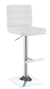 Bianca White/Chrome Upholstered Adjustable Bar Stools, Set of 2