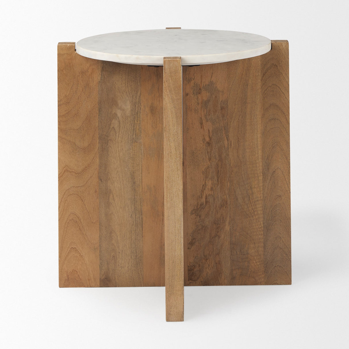 Bianca Wood and Marble Accent Table by Mercana at Eve Furniture