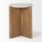 Bianca Wood and Marble Accent Table by Mercana at Eve Furniture