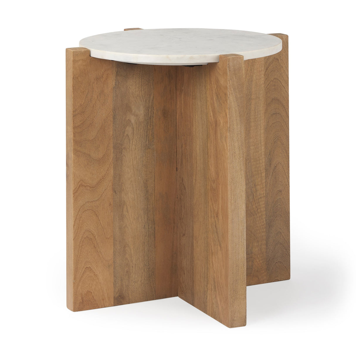 Bianca Wood and Marble Accent Table by Mercana at Eve Furniture