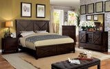 Bianca Dark Walnut King Bed by Furniture of America at Eve Furniture