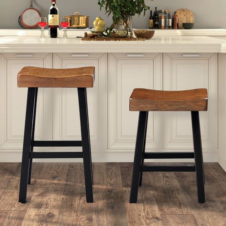 Biasca Oak/Black 24" Stool by Furniture of America at Eve Furniture