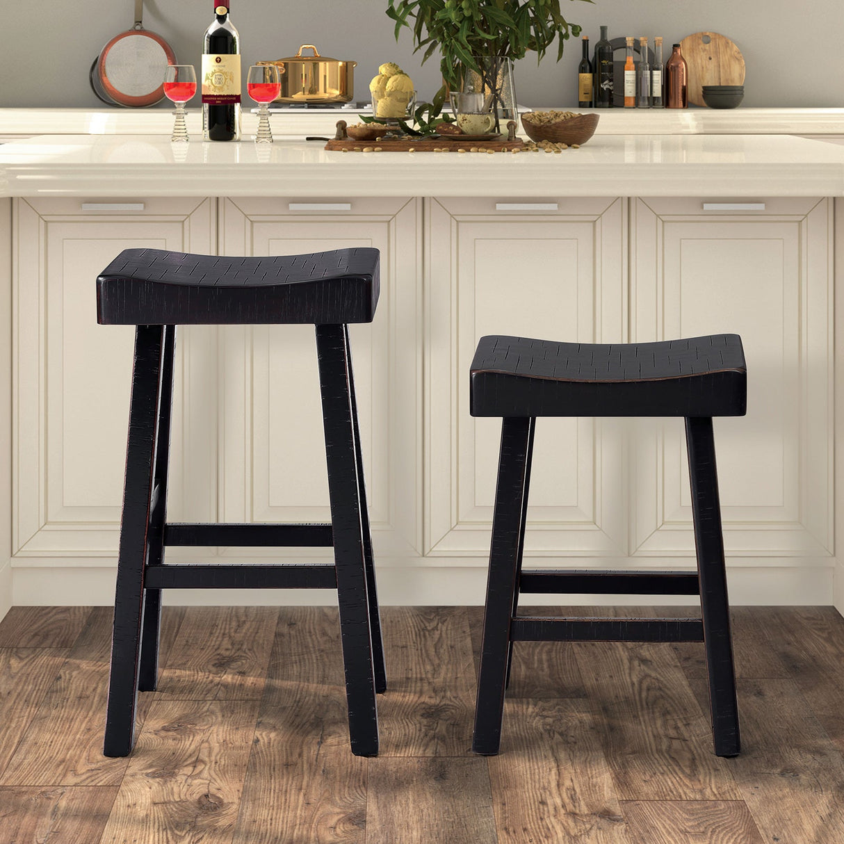 Biasca Black 29" Stool by Furniture of America at Eve Furniture