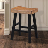 Biasca Oak/Black 24" Stool by Furniture of America at Eve Furniture