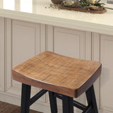 Biasca Oak/Black 29" Stool by Furniture of America at Eve Furniture