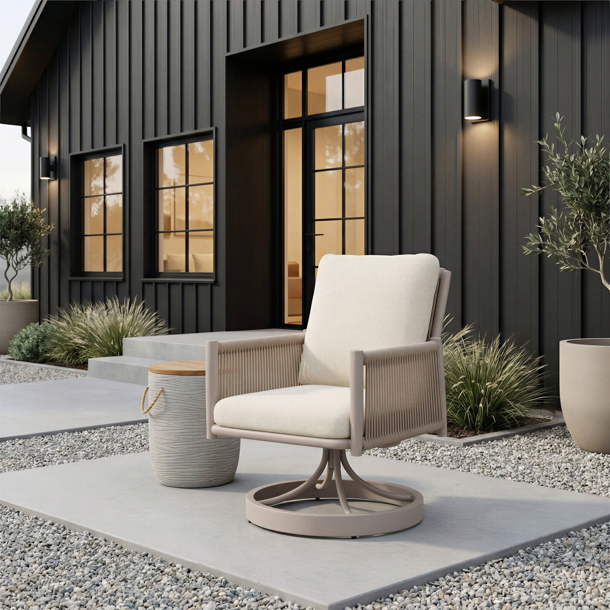 Biban Natural & Gray Outdoor Side Table by Zuomod at Eve Furniture