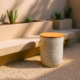 Biban Natural & Gray Outdoor Side Table by Zuomod at Eve Furniture