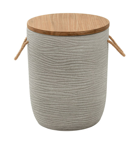 Biban Natural & Gray Outdoor Side Table by Zuomod at Eve Furniture