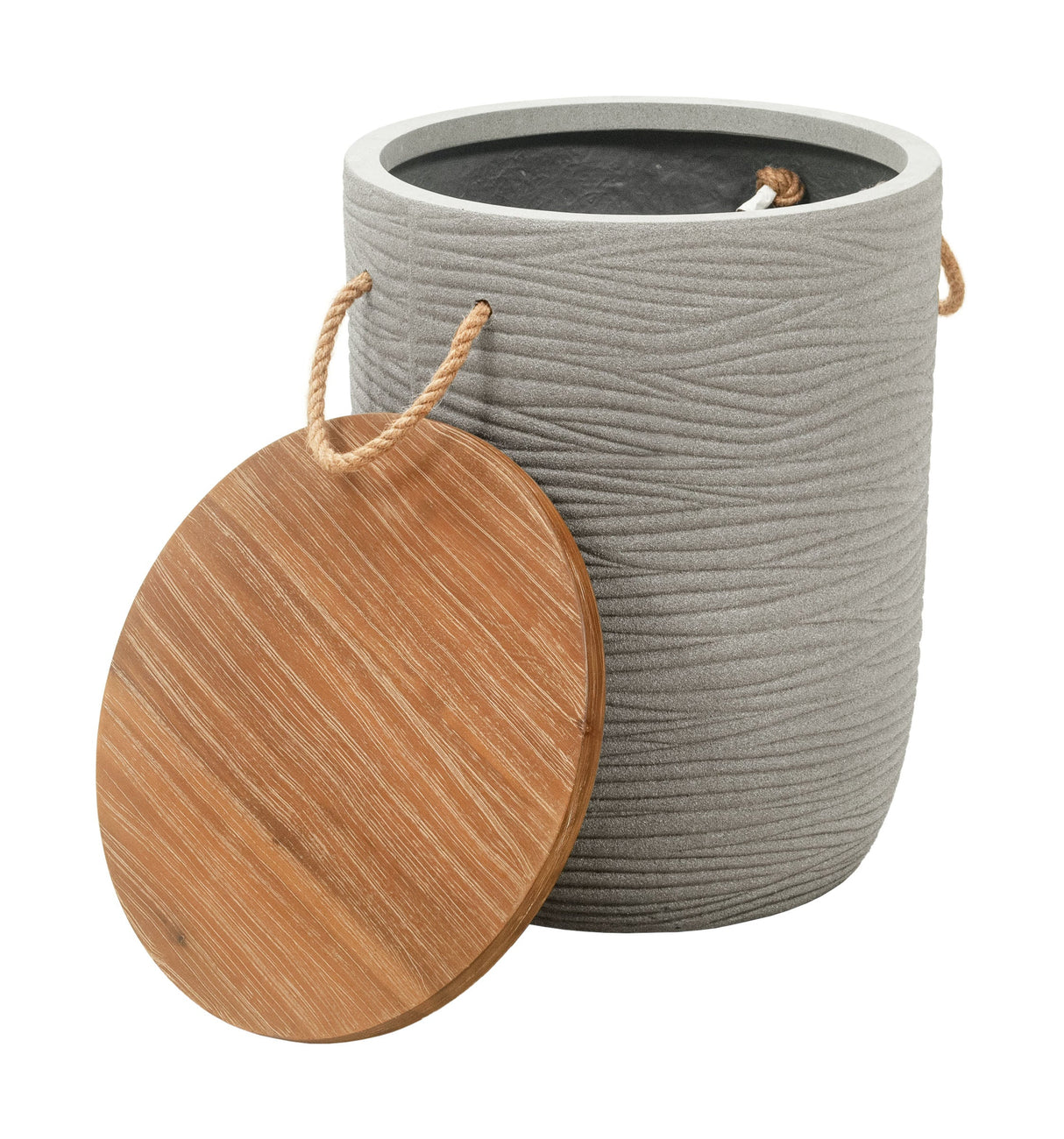 Biban Natural & Gray Outdoor Side Table by Zuomod at Eve Furniture