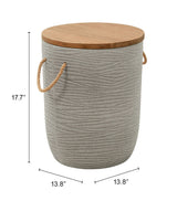 Biban Natural & Gray Outdoor Side Table by Zuomod at Eve Furniture