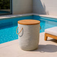 Biban Natural & Gray Outdoor Side Table by Zuomod at Eve Furniture