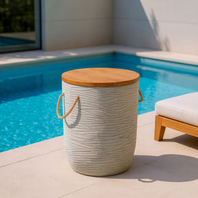 Biban Natural & Gray Outdoor Side Table by Zuomod at Eve Furniture