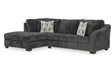 Biddeford Shadow 2-Piece Left Arm Facing (LAF) Chaise Sectional by Ashley at Eve Furniture