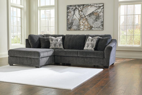 Biddeford Shadow 2-Piece Left Arm Facing (LAF) Chaise Sectional by Ashley at Eve Furniture