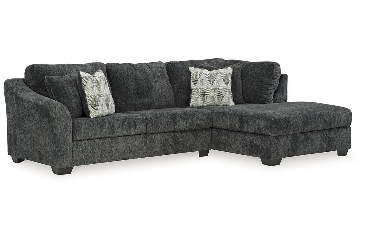 Biddeford Shadow 2-Piece Right Arm Facing (RAF) Chaise Sectional by Ashley at Eve Furniture