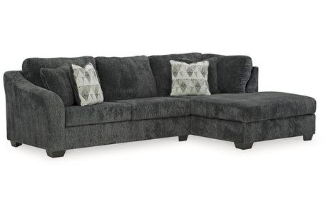 Biddeford Shadow 2-Piece Right Arm Facing (RAF) Chaise Sectional by Ashley at Eve Furniture
