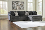 Biddeford Shadow 2-Piece Right Arm Facing (RAF) Chaise Sectional by Ashley at Eve Furniture