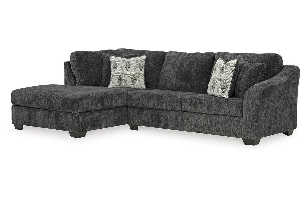 Biddeford Shadow 2-Piece Sectional with Chaise by Ashley at Eve Furniture