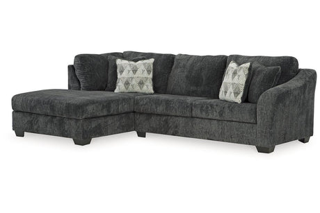 Biddeford Shadow 2-Piece Sectional with Chaise by Ashley at Eve Furniture