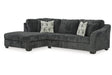 Biddeford Shadow 2-Piece Sleeper Sectional with Chaise by Ashley at Eve Furniture