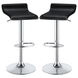 Bidwell Black/Chrome 29" Upholstered Backless Adjustable Bar Stools, Set of 2 by Coaster at Eve Furniture