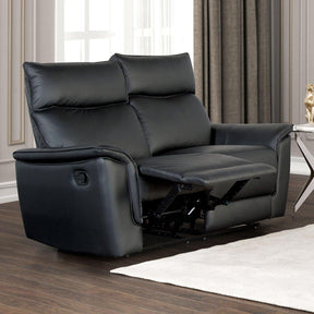 Bienne Black Loveseat Manual Recliner by Furniture of America at Eve Furniture