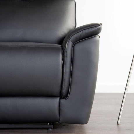 Bienne Black Sofa Manual Recliner by Furniture of America at Eve Furniture