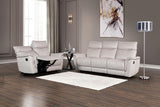Bienne Taupe Sofa Manual Recliner by Furniture of America at Eve Furniture