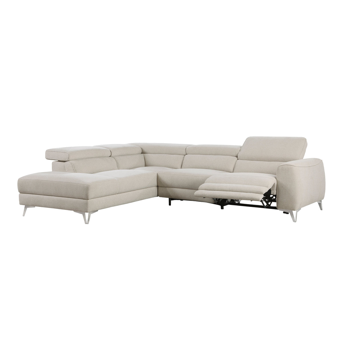 Bienvenue Beige 2-Piece Power Sectional with Right Chaise by Homelegance at Eve Furniture