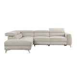 Bienvenue Beige 2-Piece Power Sectional with Right Chaise by Homelegance at Eve Furniture