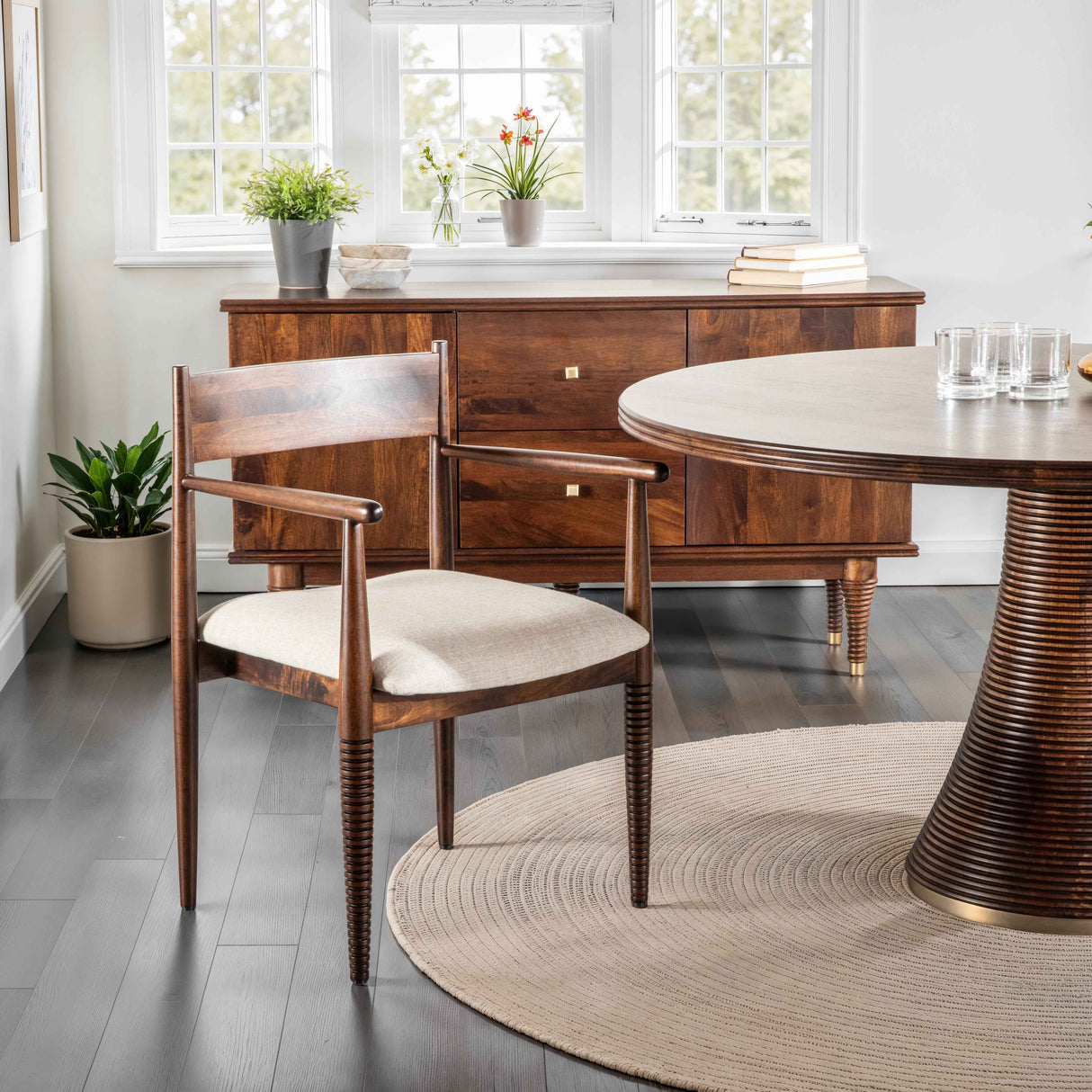 Bijou 54" Round Dining Table in Dark Sienna by Home Trends & Design at Eve Furniture