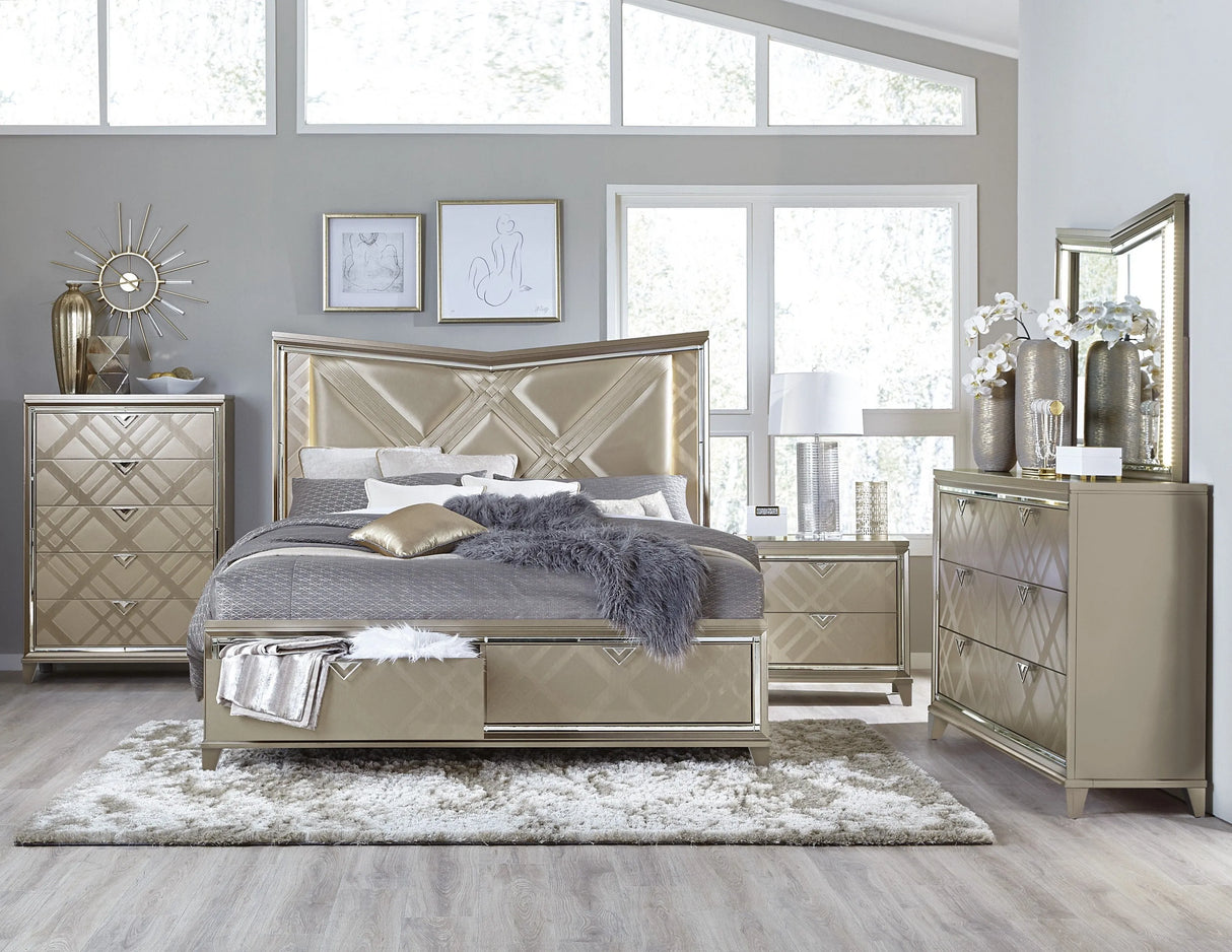 Bijou Champagne Chest by Homelegance at Eve Furniture