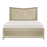 Bijou Champagne King LED Upholstered Storage Platform Bed by Homelegance at Eve Furniture