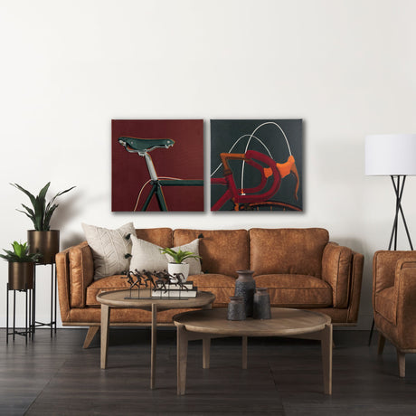 Bike Handle Green by Alarm a Hand Embellished Textured Canvas by Mercana at Eve Furniture