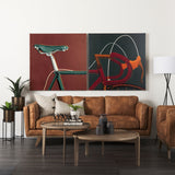 Bike Handle Green by Alarm a Hand Embellished Textured Canvas by Mercana at Eve Furniture