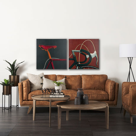 Bike Handle Orange by Alarm a Hand Embellished Textured Canvas by Mercana at Eve Furniture