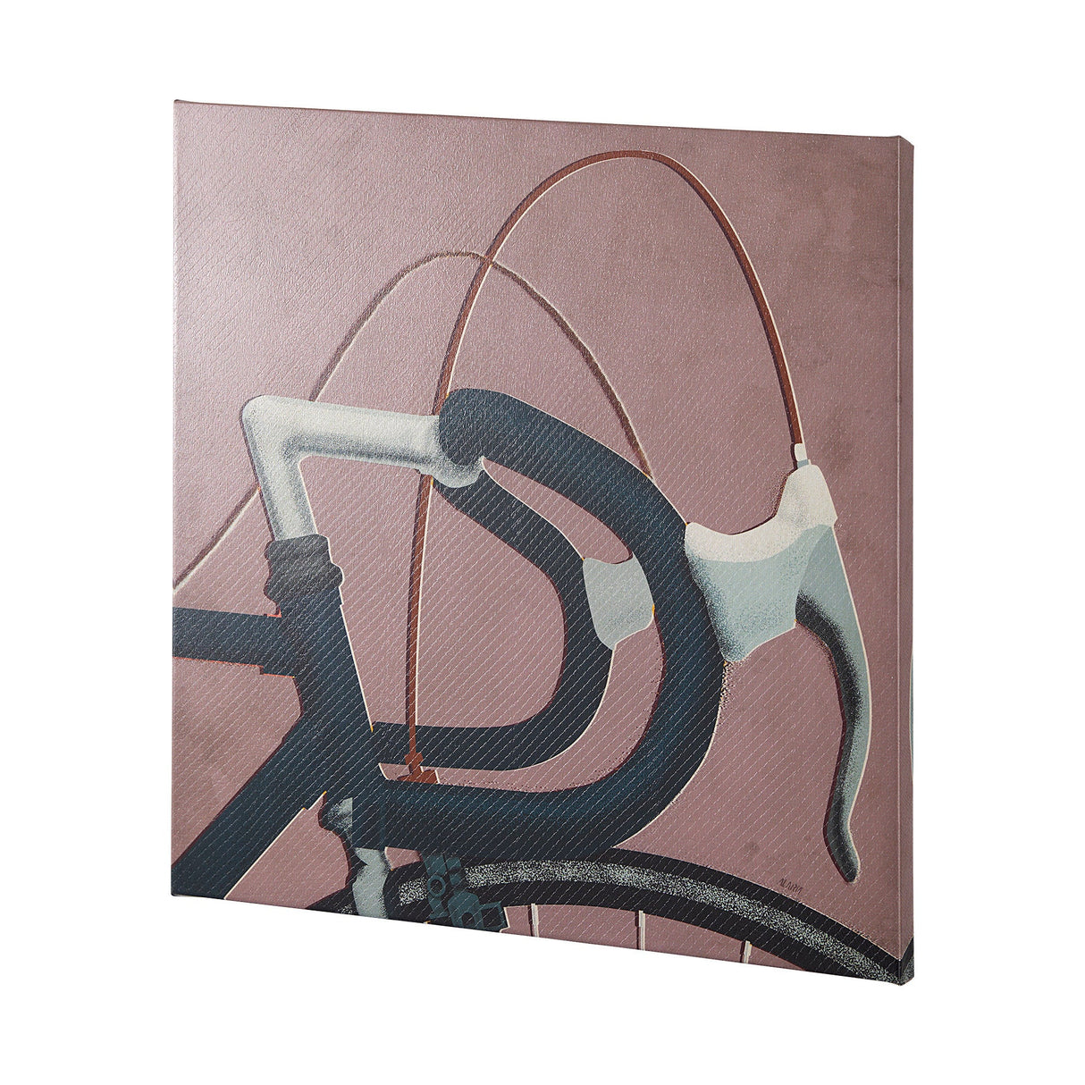 Bike Handle Pink by Alarm a Hand Embellished Textured Canvas by Mercana at Eve Furniture